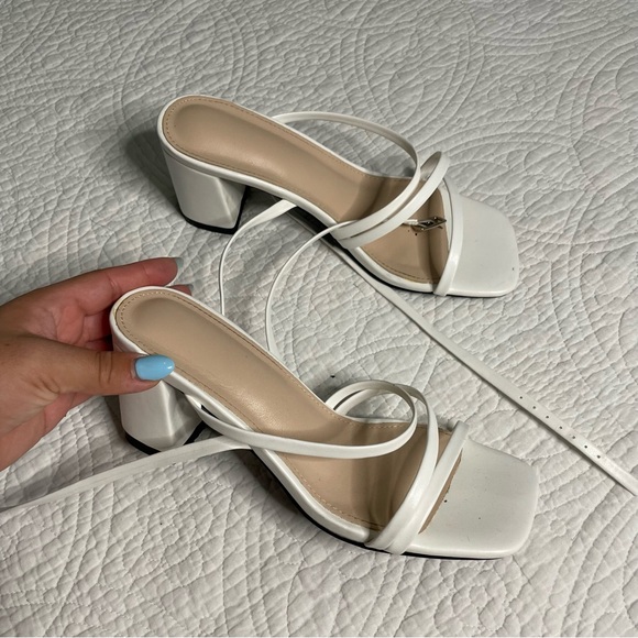 Amazon | White Strapped Heel heels - Picture 6 of 9